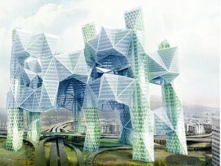 Illustration for article titled Could These Futuristic Buildings Really Change Human Behavior?